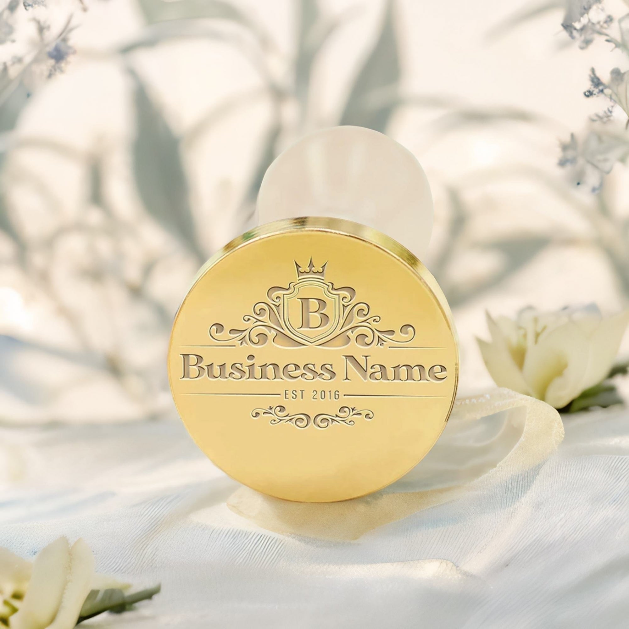 Custom Crest Wax Seal Stamps with Family, Business Logos - No.17 pebblely (6)