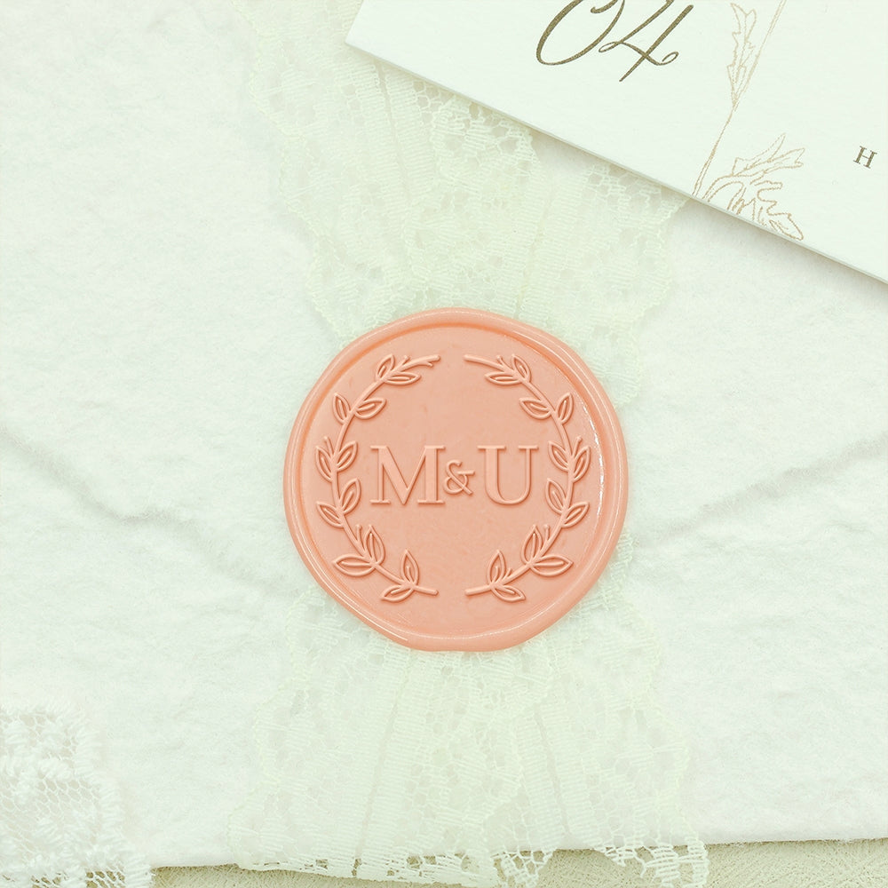 Twigs Wedding Custom Wax Seal Stamp with Double Initials-3